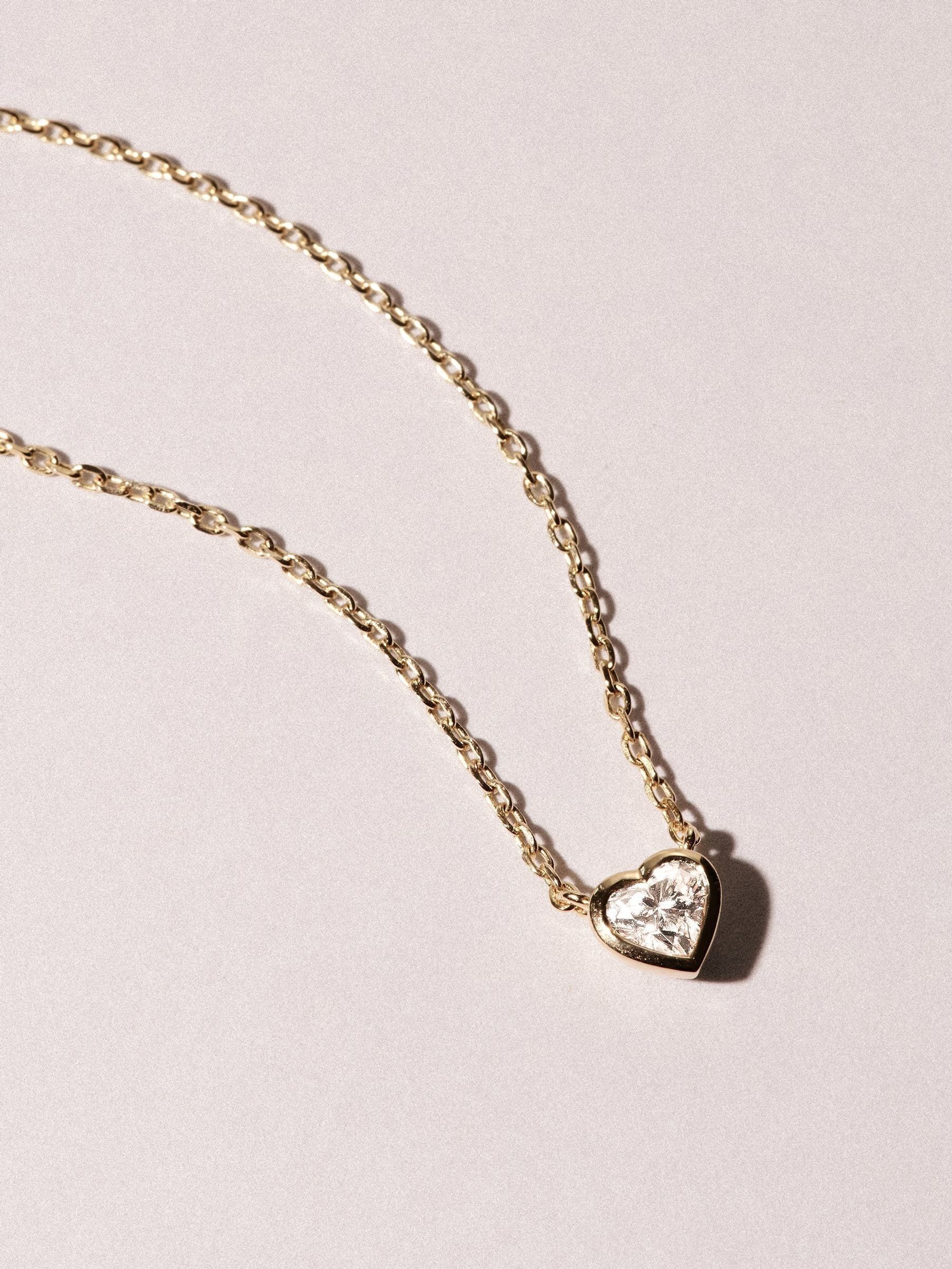 The Diamond Store 0.25ct heart cut lab diamond necklace, UK version