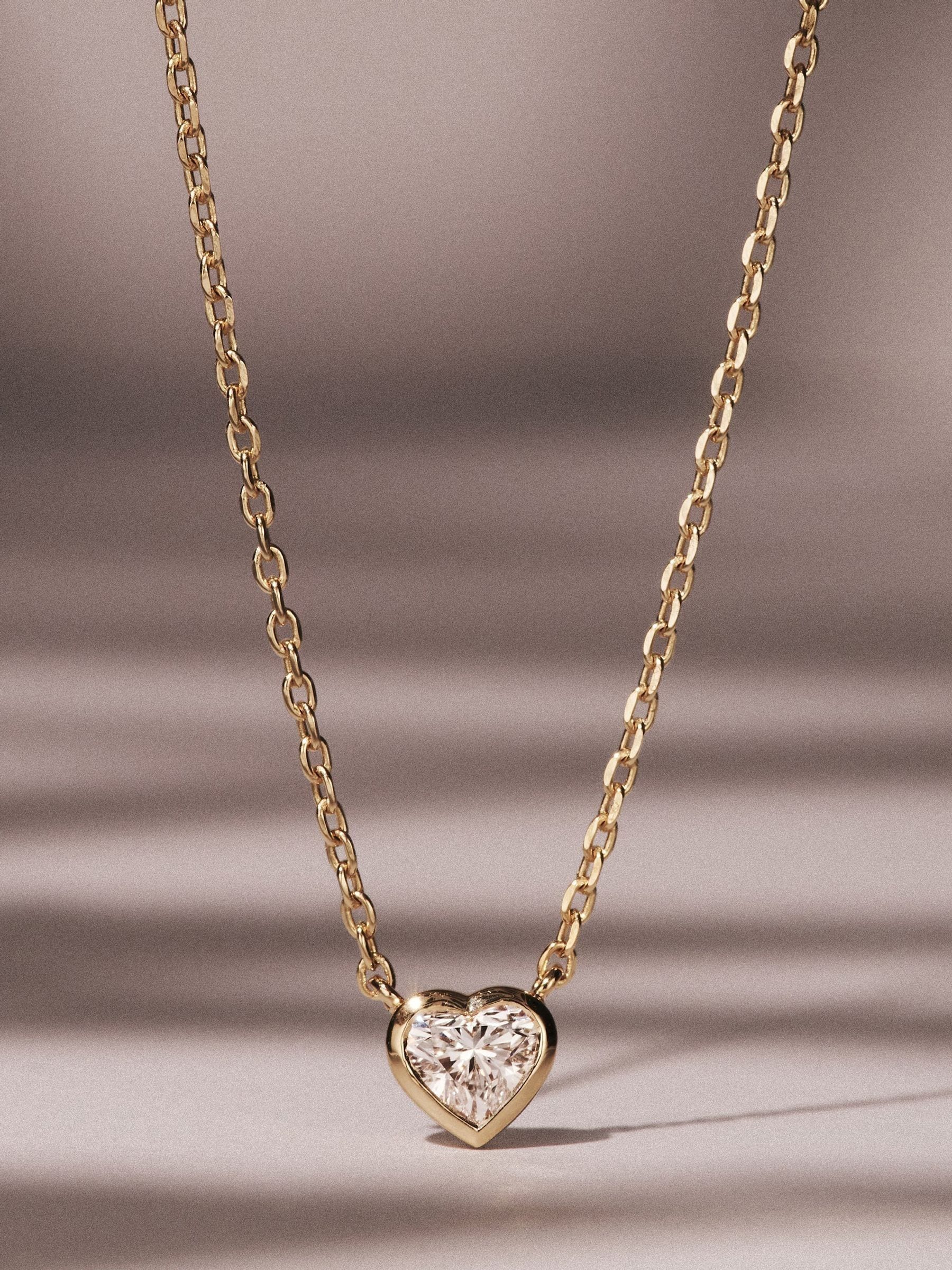 The Diamond Store 0.25ct heart cut lab diamond necklace, UK version