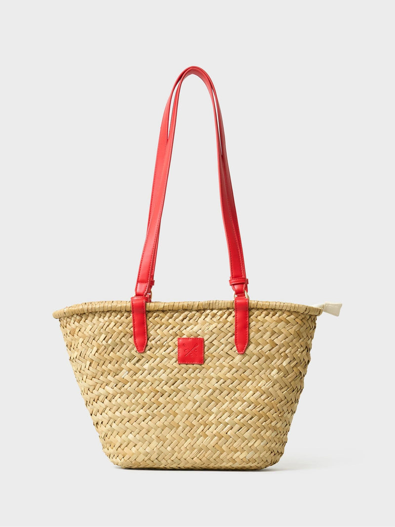 Crew Clothing red straw basket bag, UK version