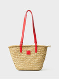 Crew Clothing red straw basket bag, UK version