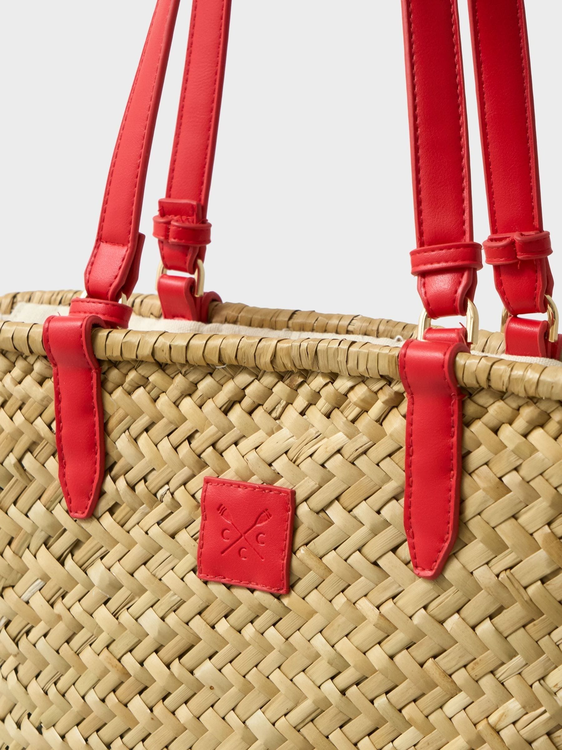 Crew Clothing red straw basket bag, UK version