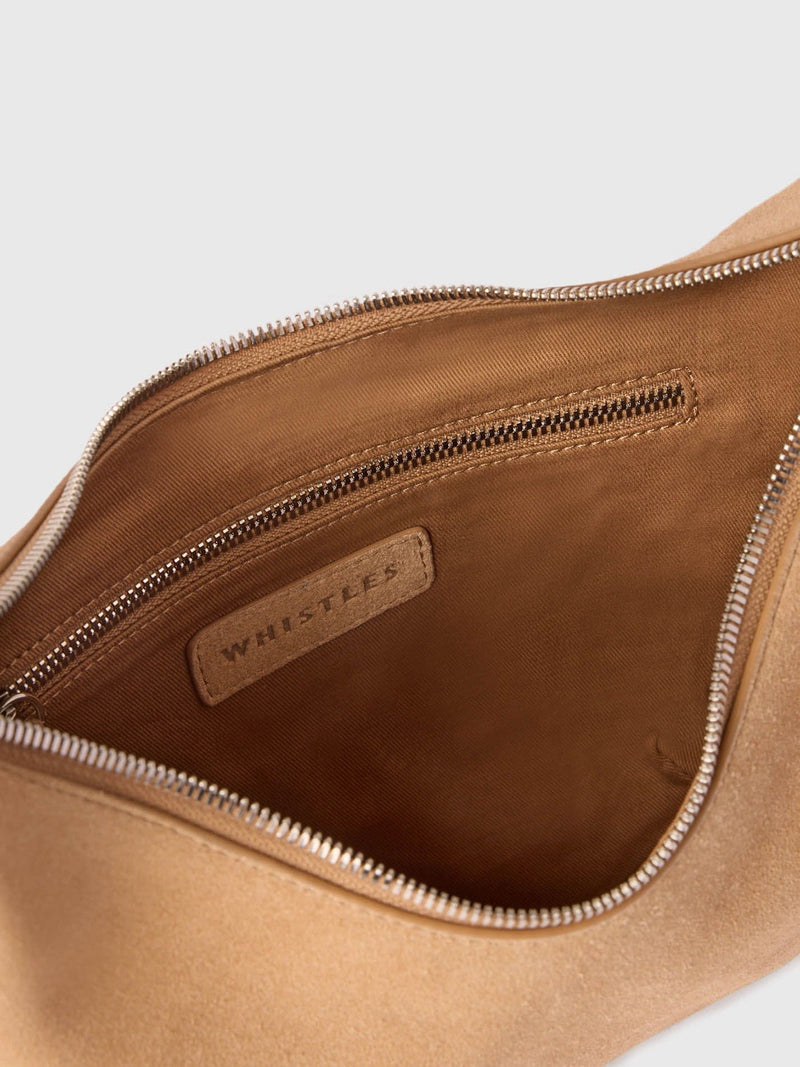 Whistles Sia Suede cross-body bag small, imported from the UK
