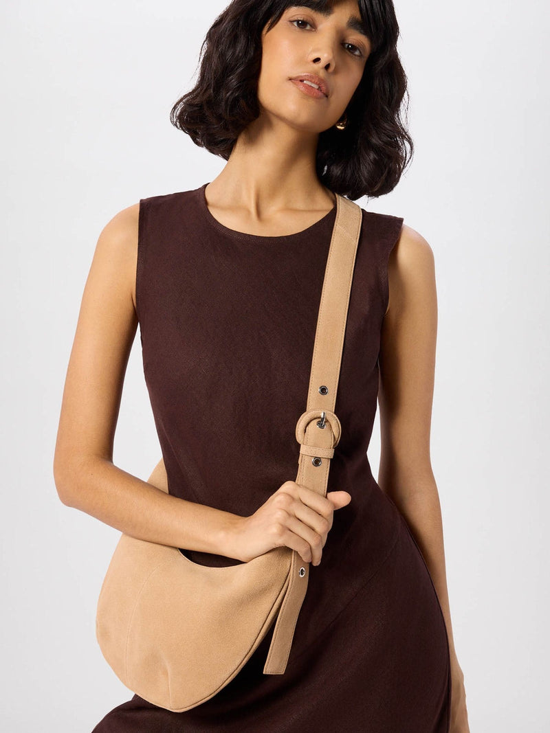 Whistles Sia Suede cross-body bag small, imported from the UK
