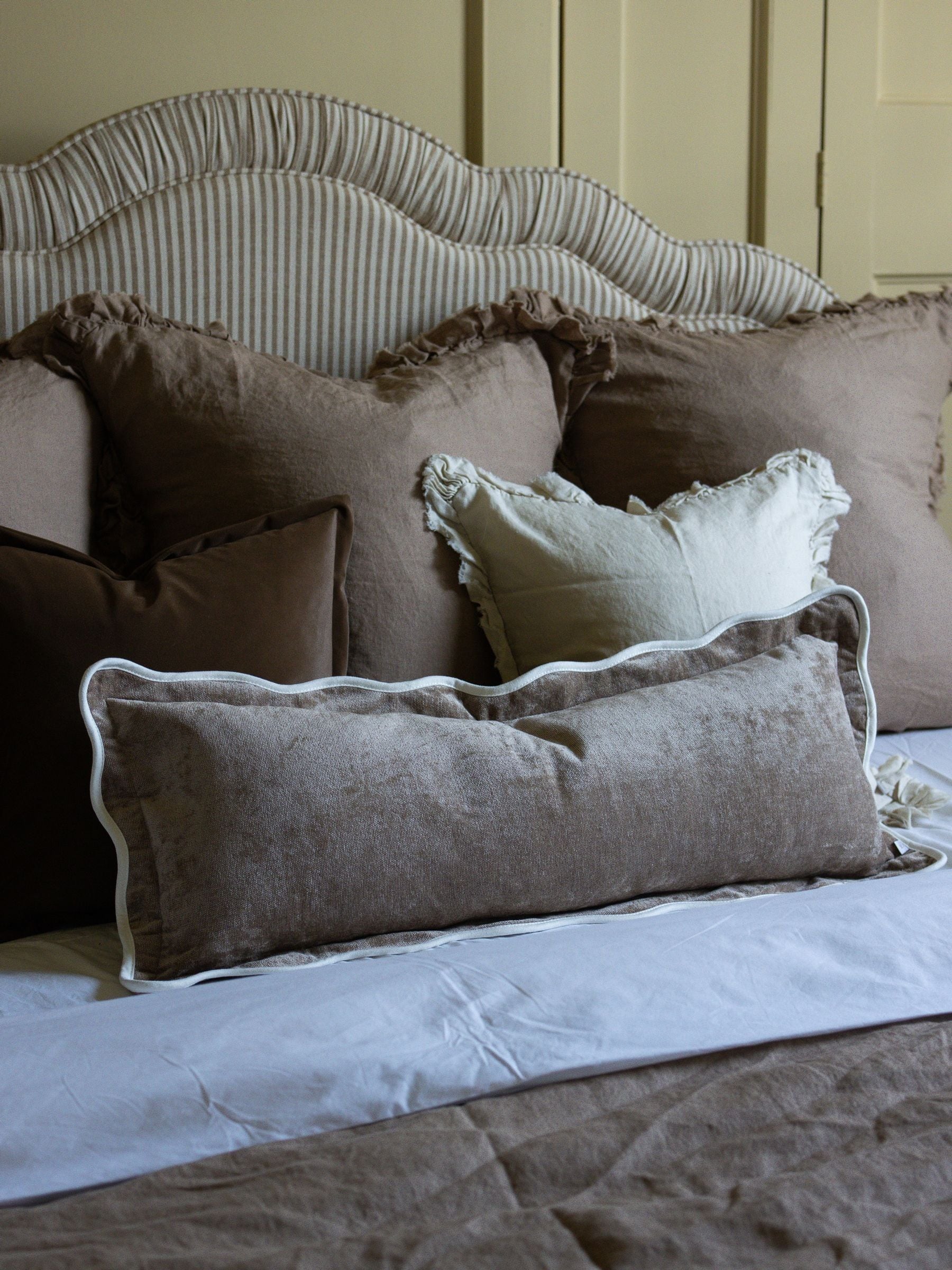 Ellenvale Interiors Chocolate Brown Chloe Scallop Cushion Cover 45 x 45cm