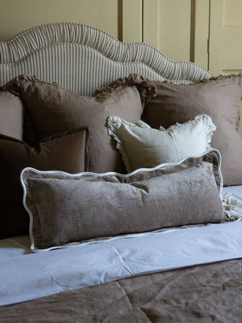 Ellenvale Interiors Chocolate Brown Chloe Scallop Cushion Cover 45 x 45cm
