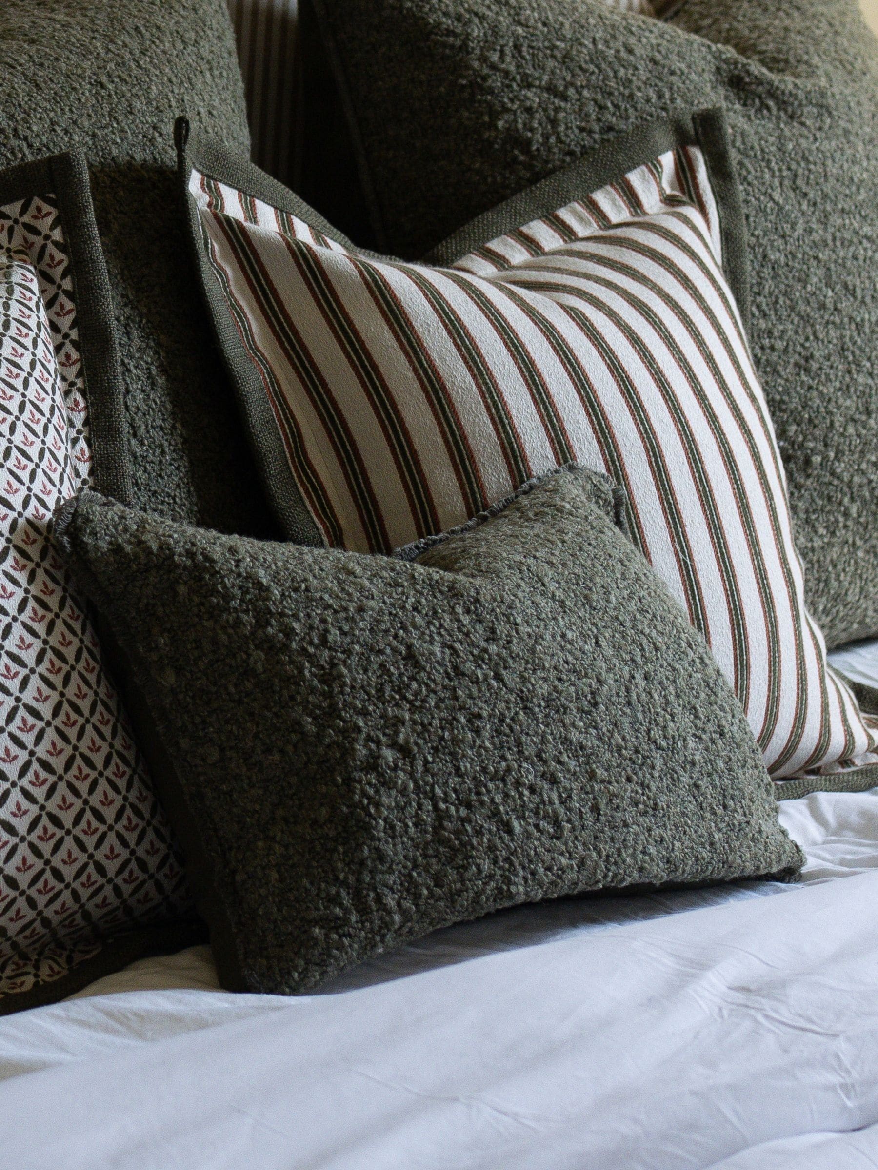 Ellenvale Interiors Olive Sofia Boucle 50 x 30cm Cushion Cover