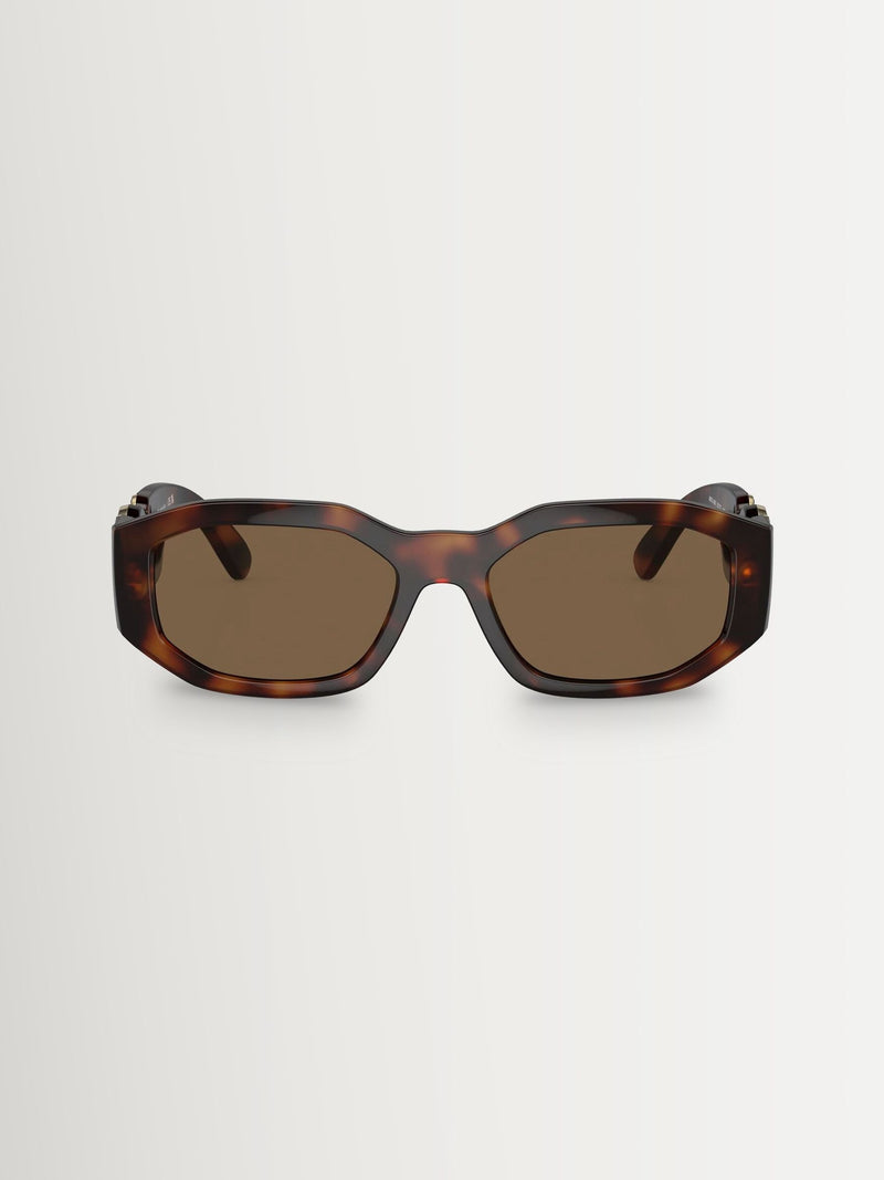 Versace Biggie irregular brown sunglasses, imported from the UK