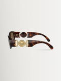 Versace Biggie irregular brown sunglasses, imported from the UK