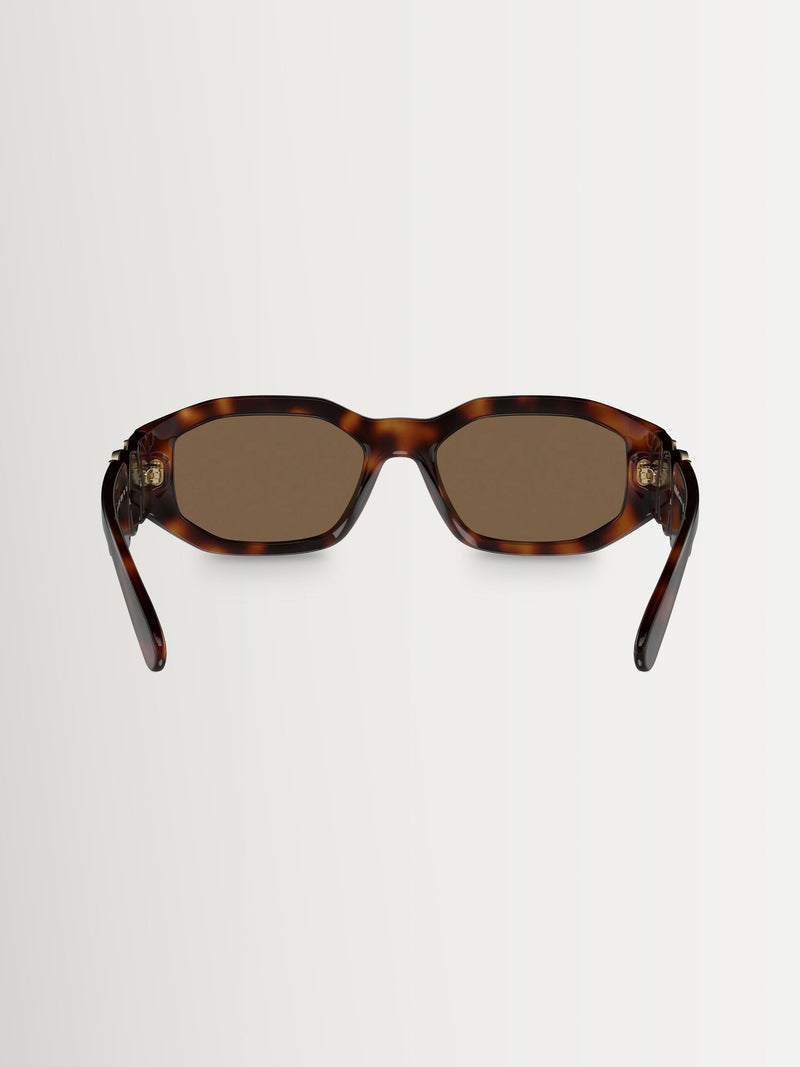 Versace Biggie irregular brown sunglasses, imported from the UK