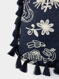 Joe Browns blue embroidered safari tassel handbag (British brand)