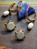 Ottoman Hands Judy Pearl statement hoop earrings (British brand)