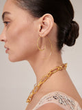 Ottoman Hands gold tone Aegina pull through hoop earrings - British product