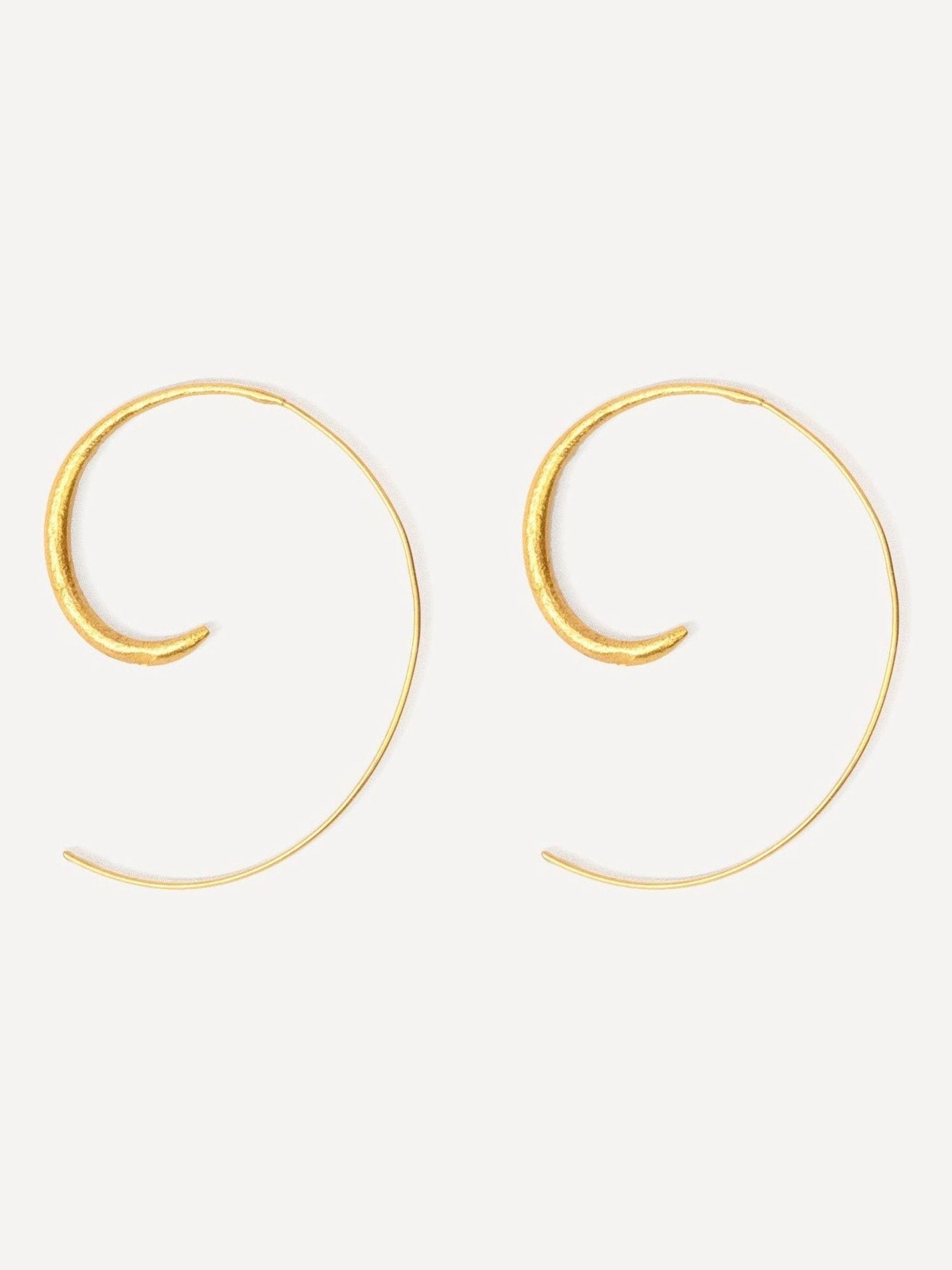 Ottoman Hands gold tone Aegina pull through hoop earrings - British product