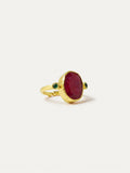 Ottoman Hands gold tone Lucia ruby cocktail ring (British brand)