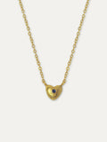 Ottoman Hands gold heart pendant blue cubic zirconia, imported from the UK