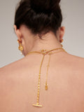Ottoman Hands Thea snake chain necklace gold tone t-bar (British brand)