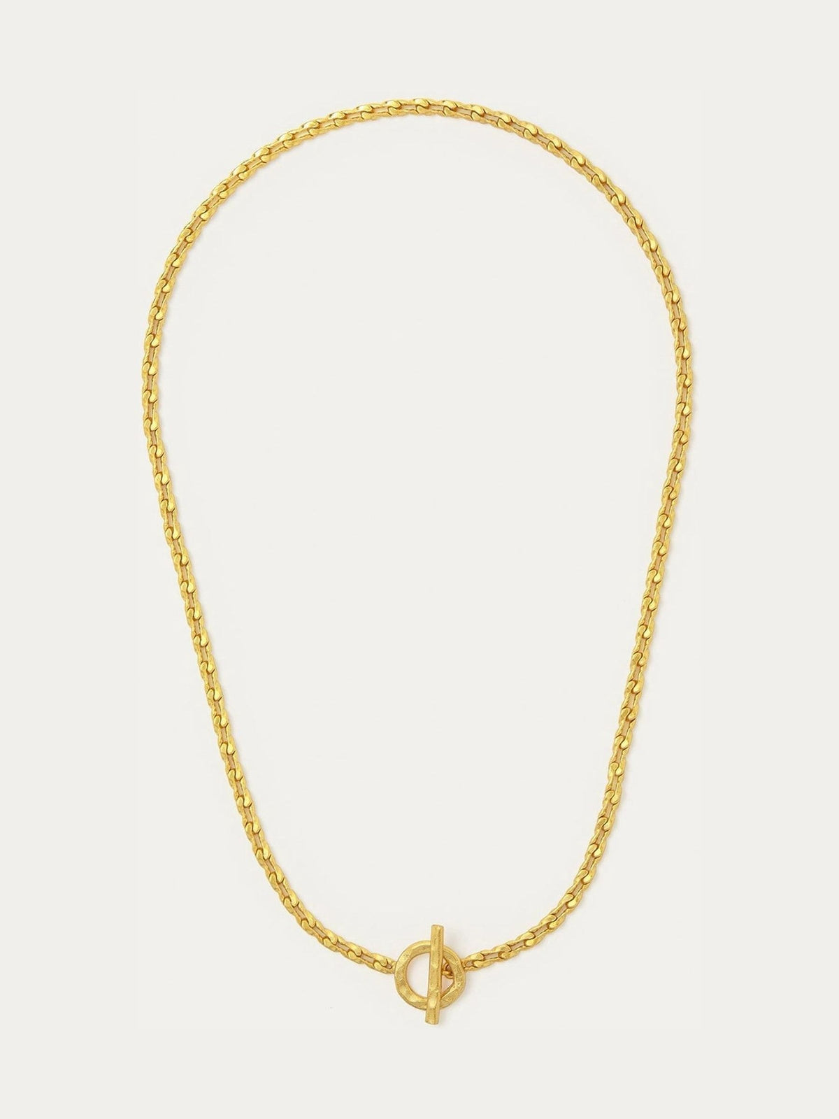 Ottoman Hands Thea snake chain necklace gold tone t-bar (British brand)