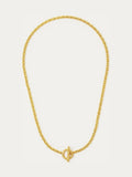 Ottoman Hands Thea snake chain necklace gold tone t-bar (British brand)