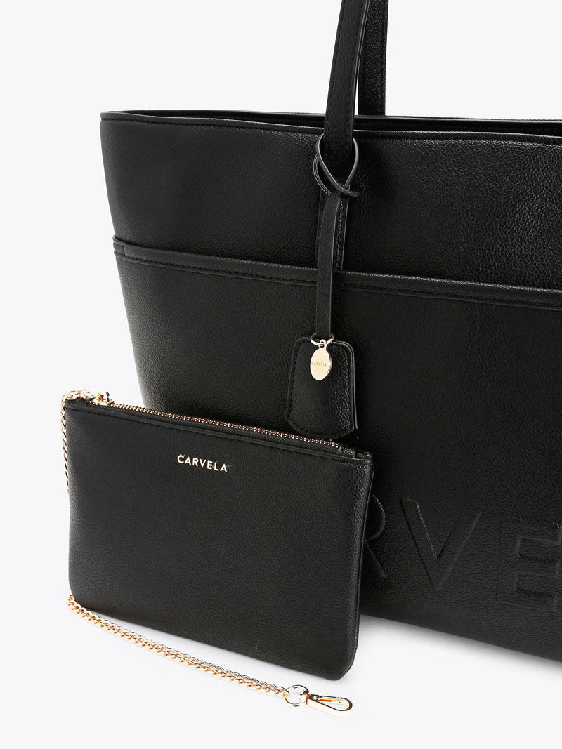 Carvela black synthetic leather tote bag - British product