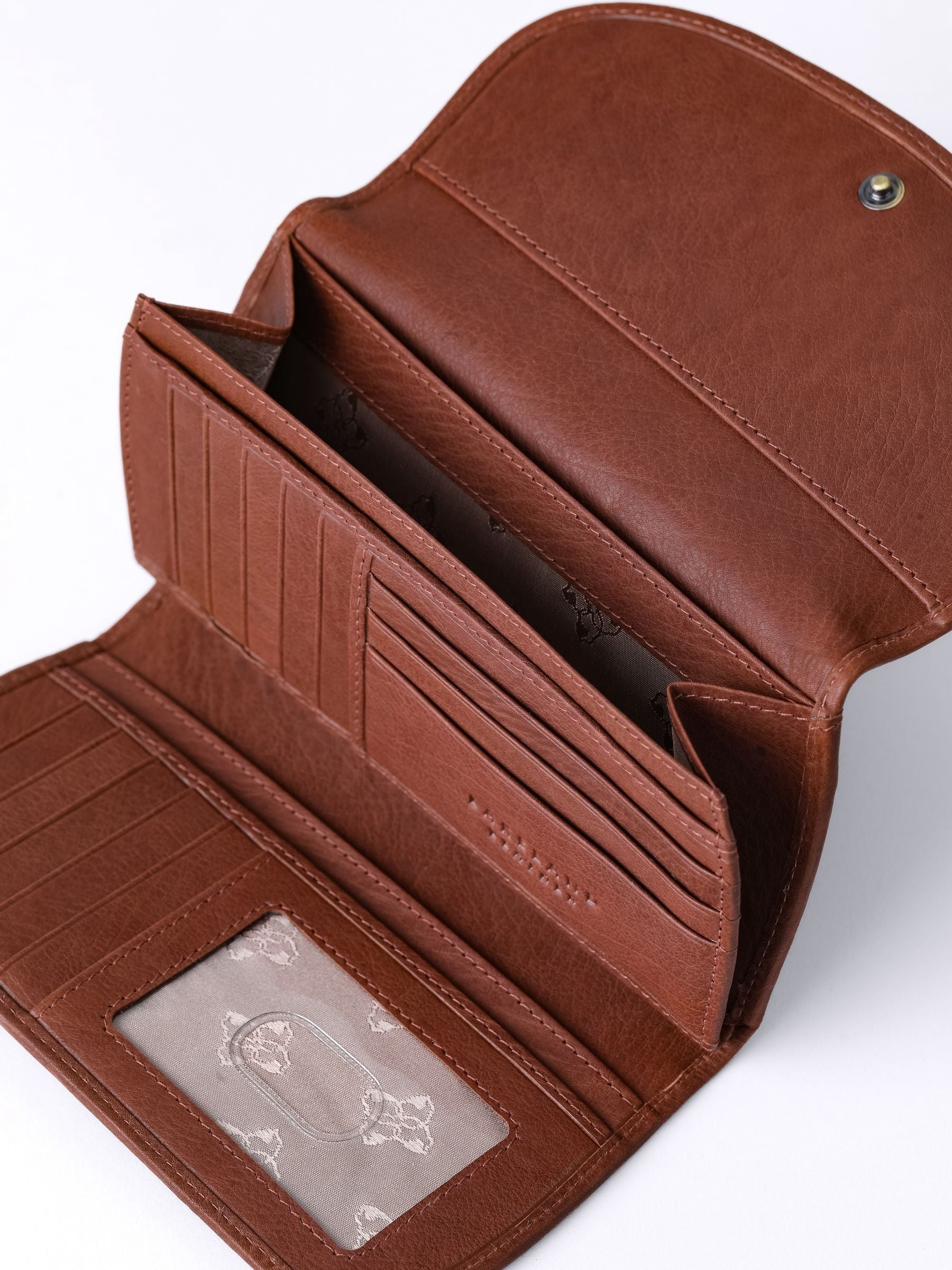 Lakeland Leather Brown Harstone flapover purse, UK version