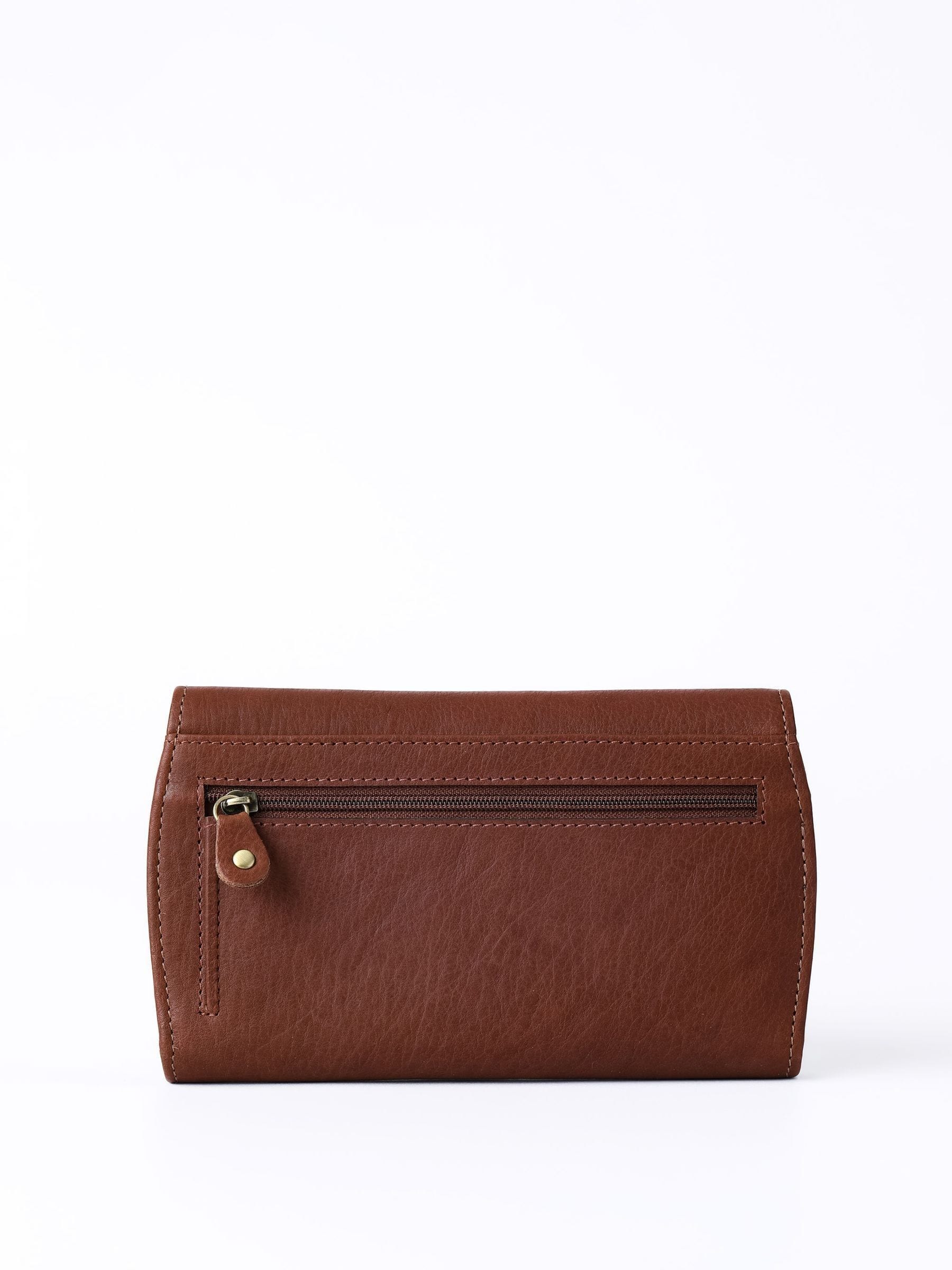 Lakeland Leather Brown Harstone flapover purse, UK version