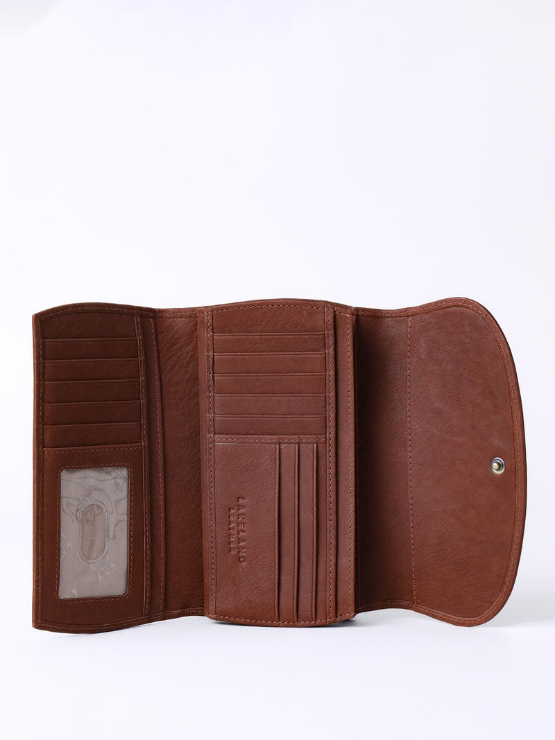 Lakeland Leather Brown Harstone flapover purse, UK version