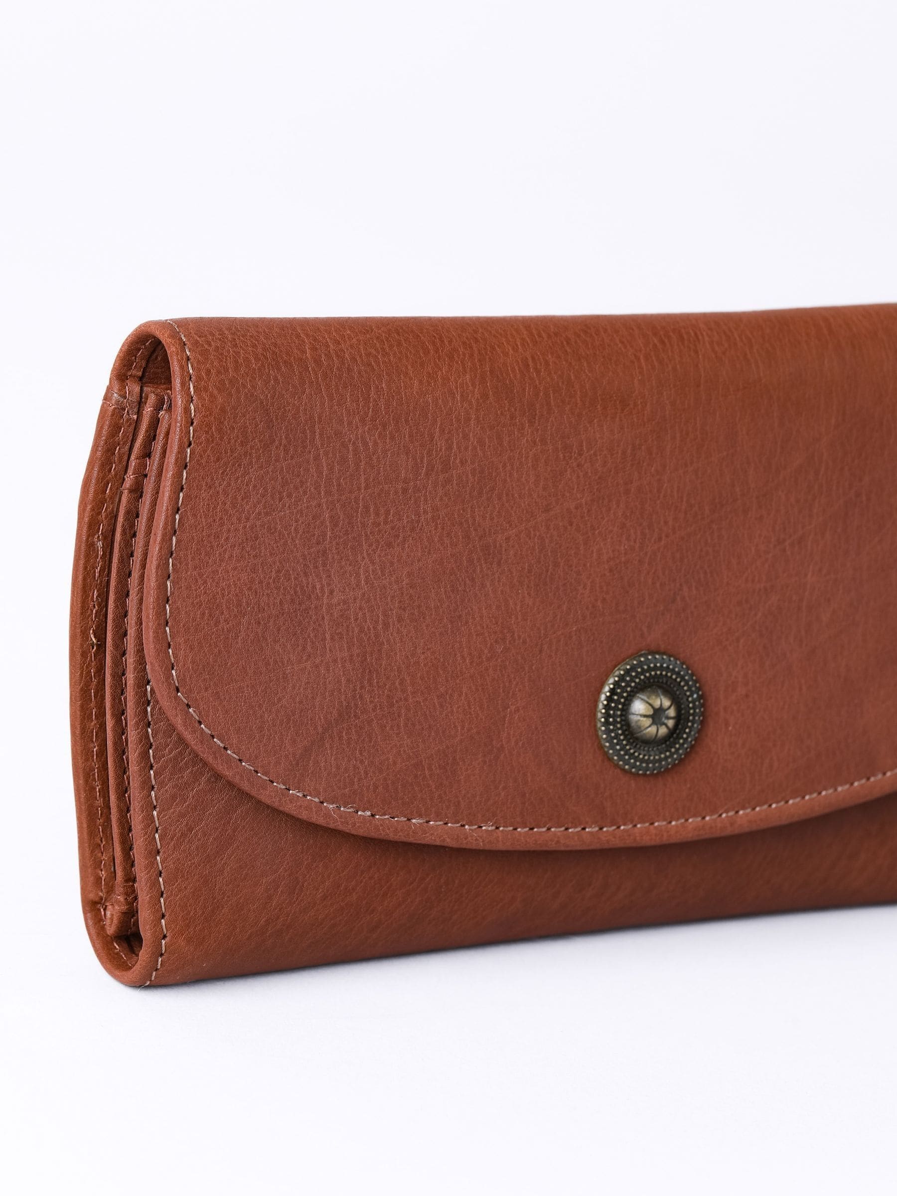Lakeland Leather Brown Harstone flapover purse, UK version
