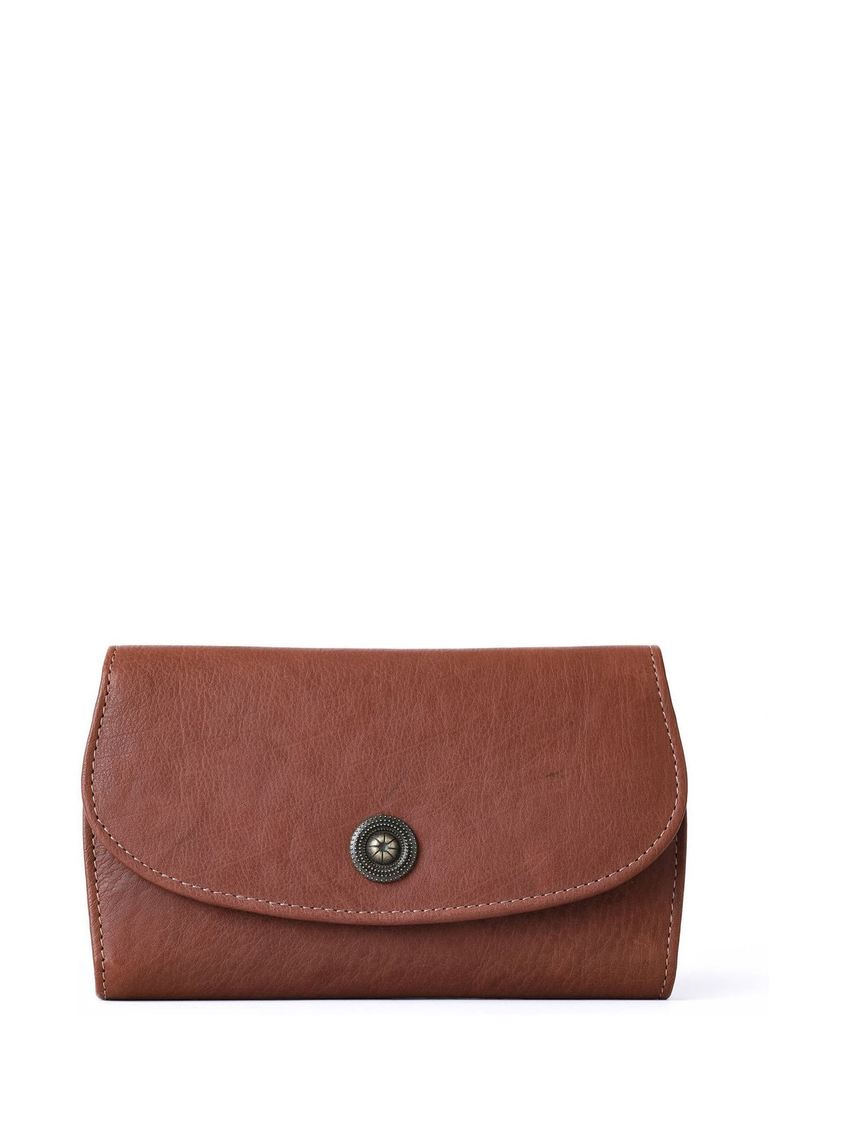 Lakeland Leather Brown Harstone flapover purse, UK version