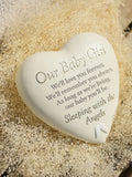 Widdop white heart plaque baby girl 16.5cm - British product