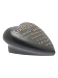 Widdop grey graveside heart plaque for grandad, UK version