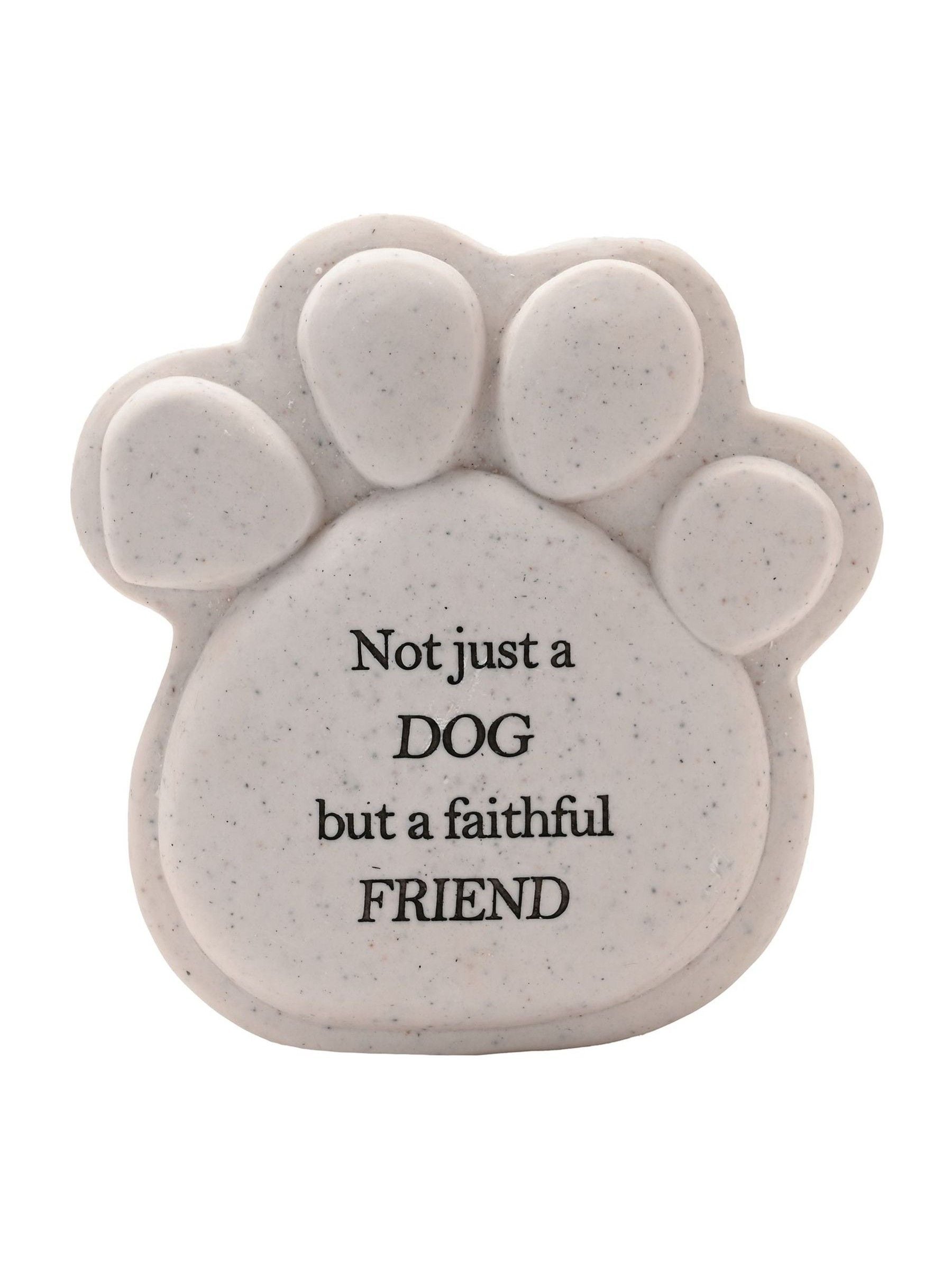 Widdop Cream remembrance stone pawprint 19.5cm, imported from the UK