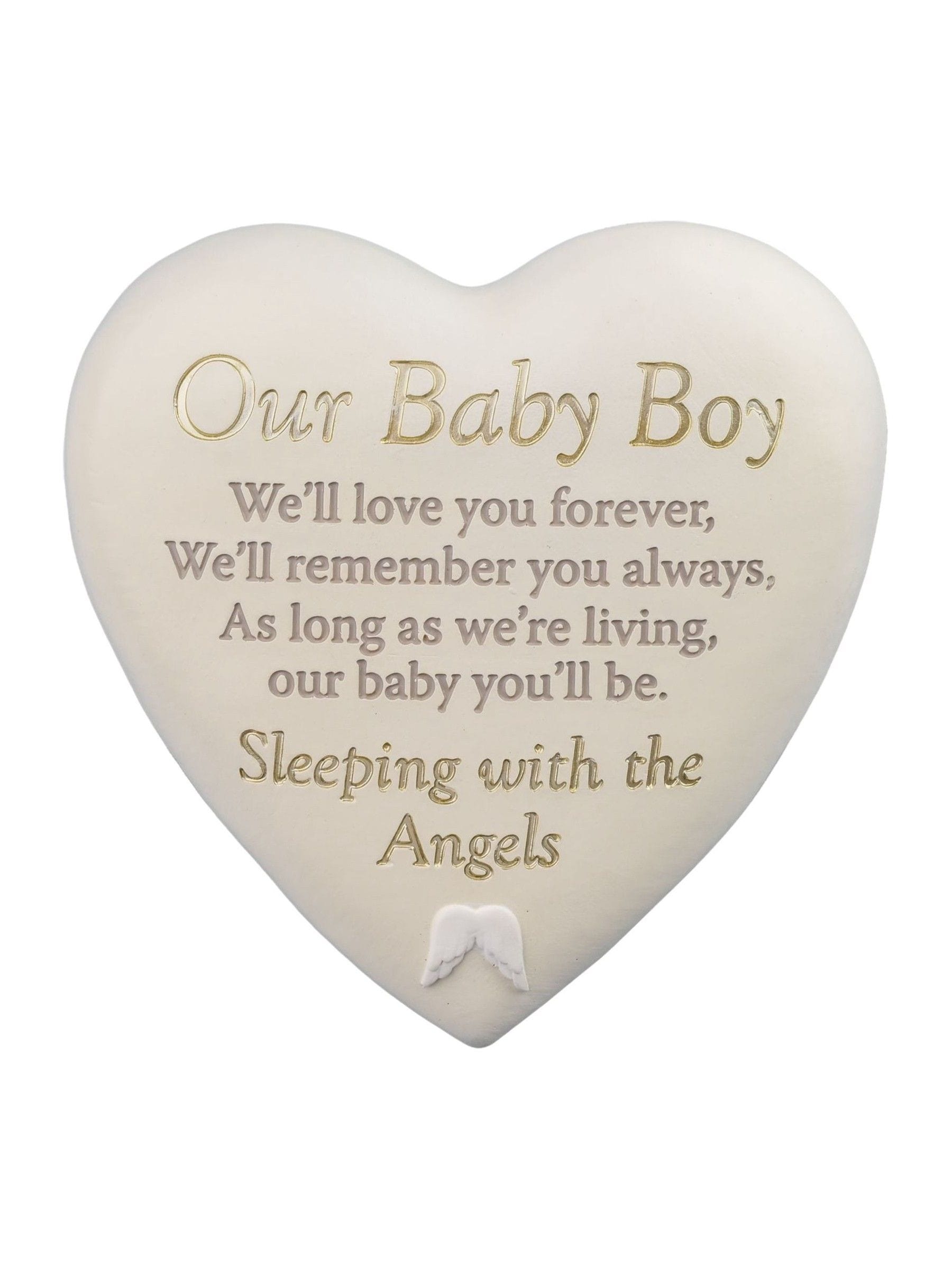 Widdop baby boy memorial heart plaque, UK version