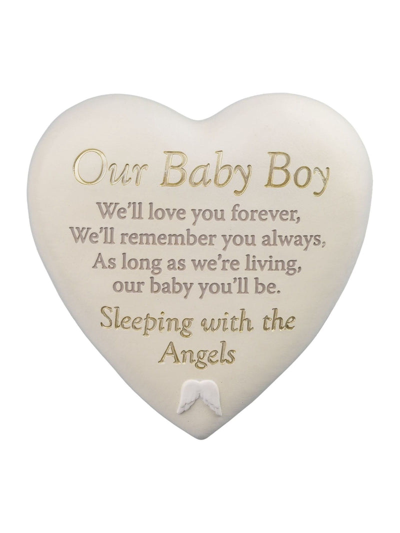 Widdop baby boy memorial heart plaque, UK version