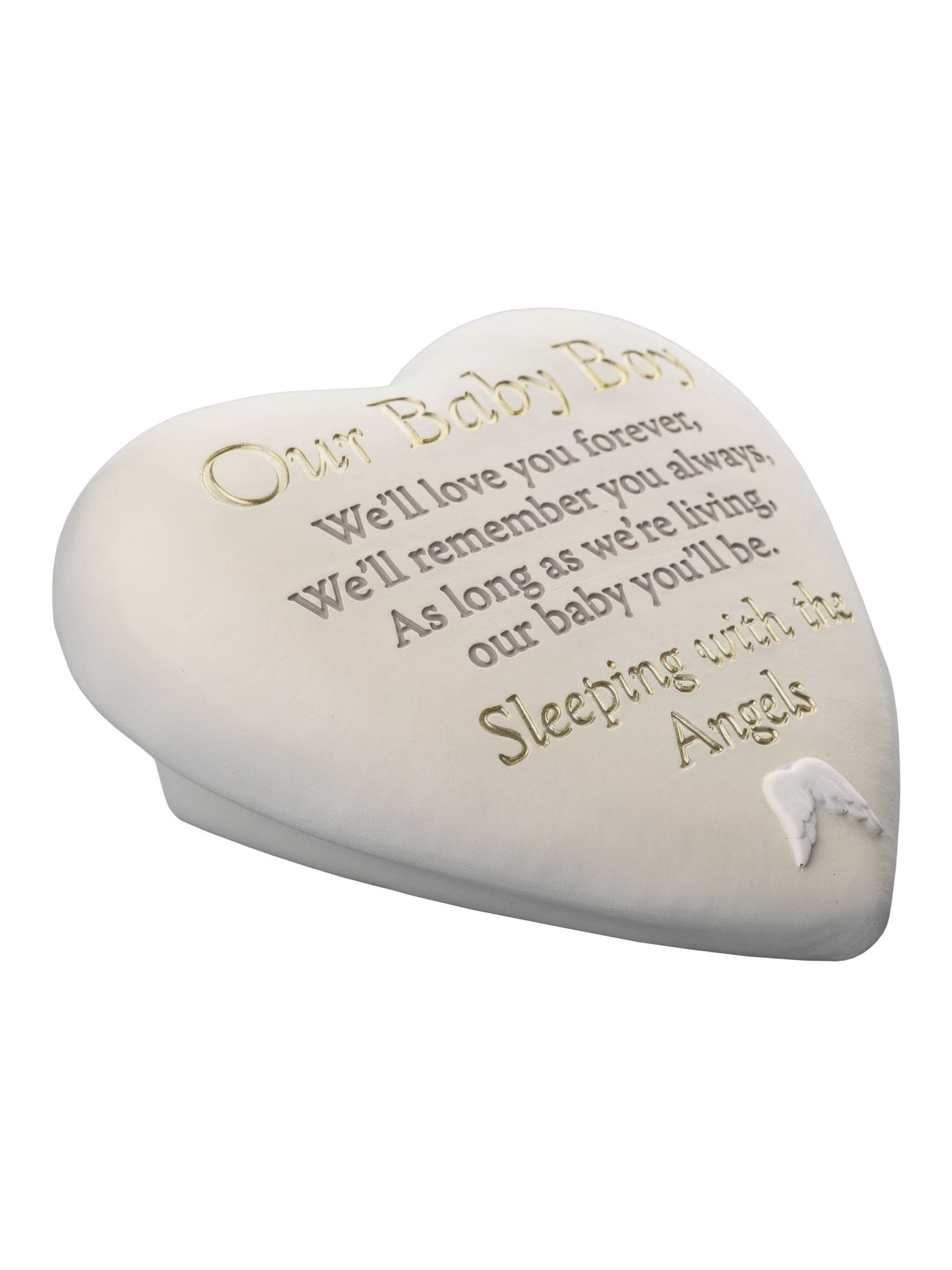 Widdop baby boy memorial heart plaque, UK version