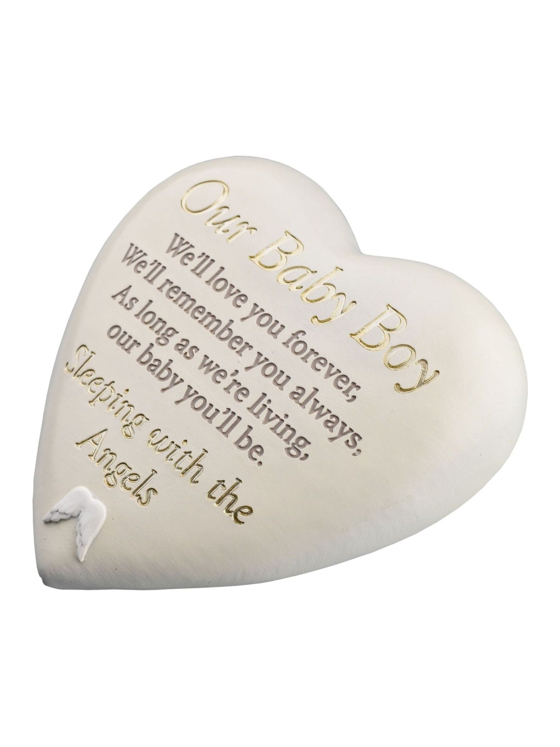 Widdop baby boy memorial heart plaque, UK version