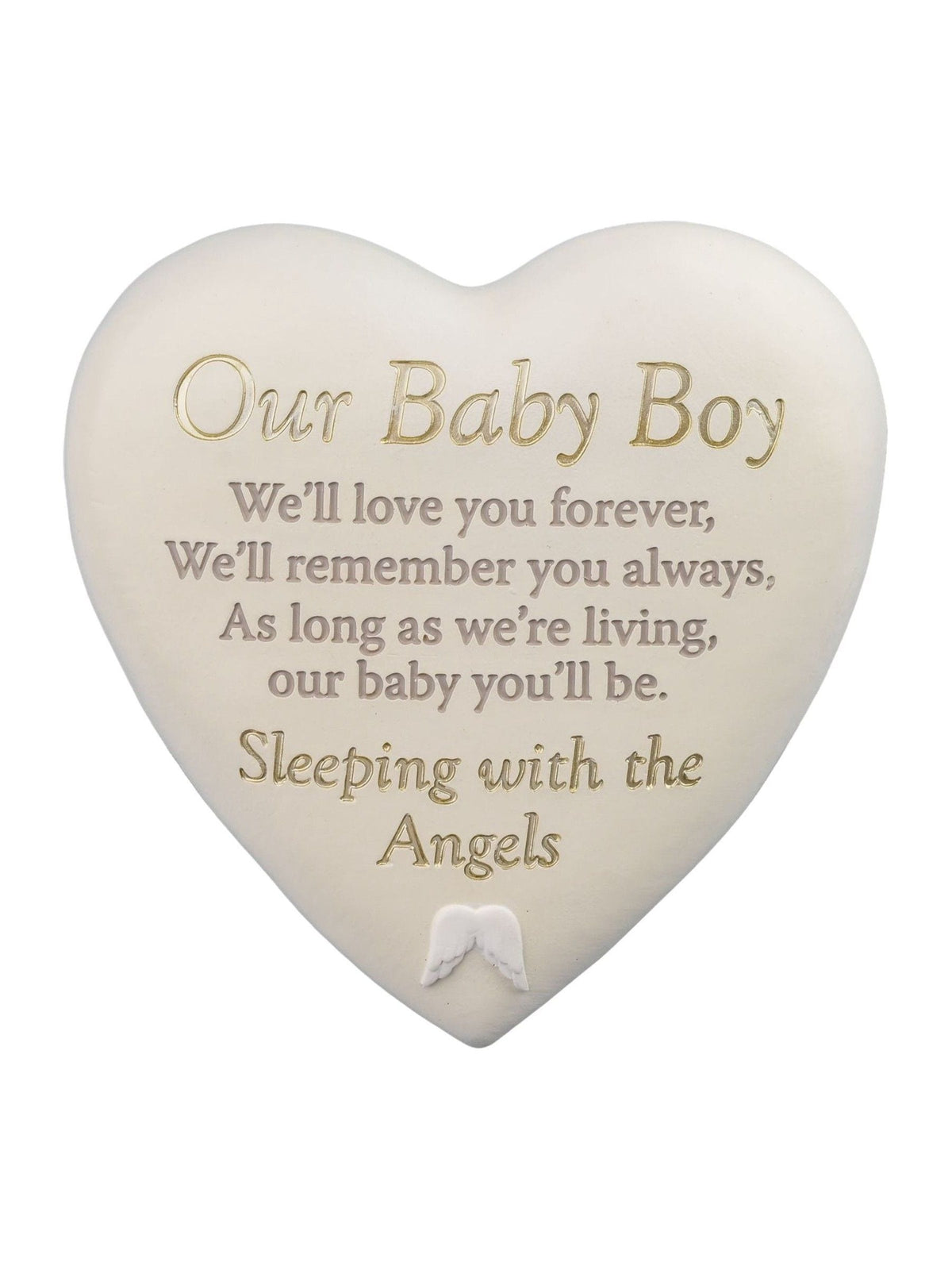 Widdop baby boy memorial heart plaque, UK version