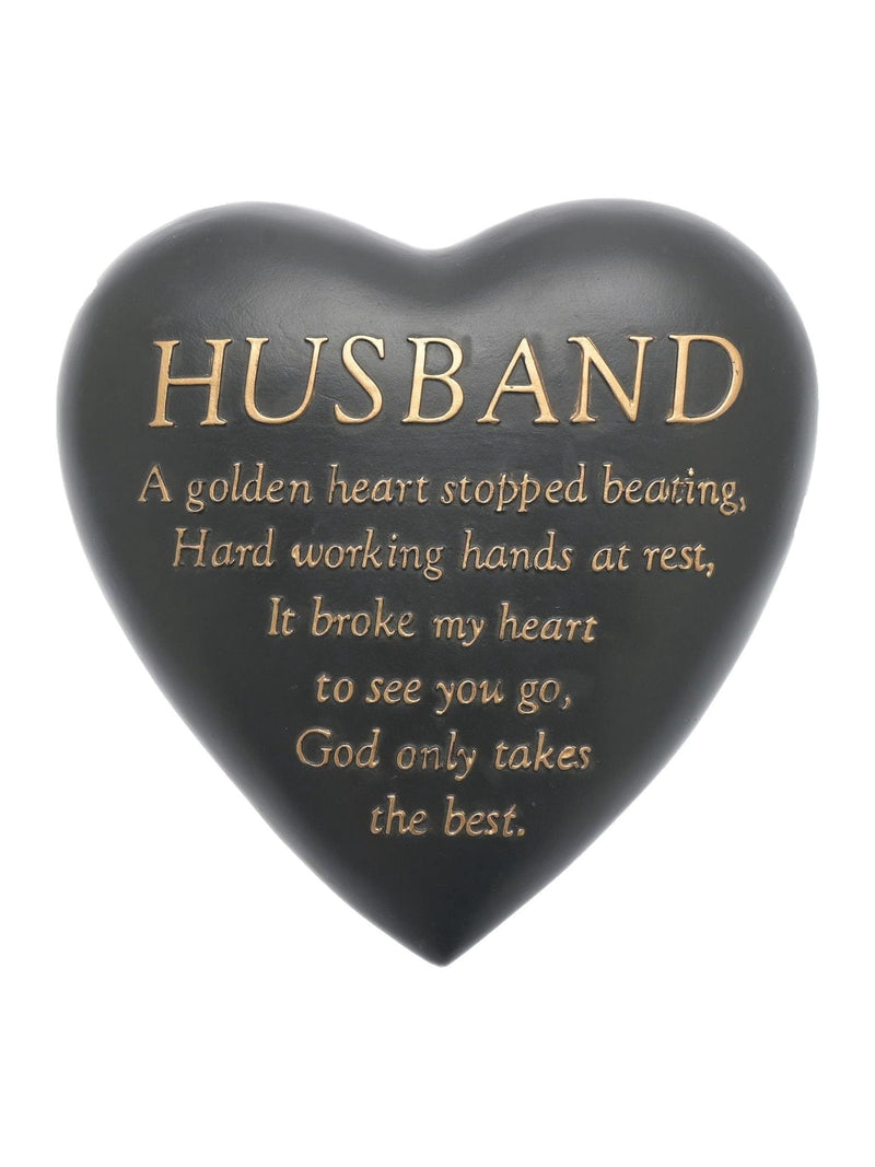 Widdop grey heart memorial plaque husband 16.5cm, imported from the UK