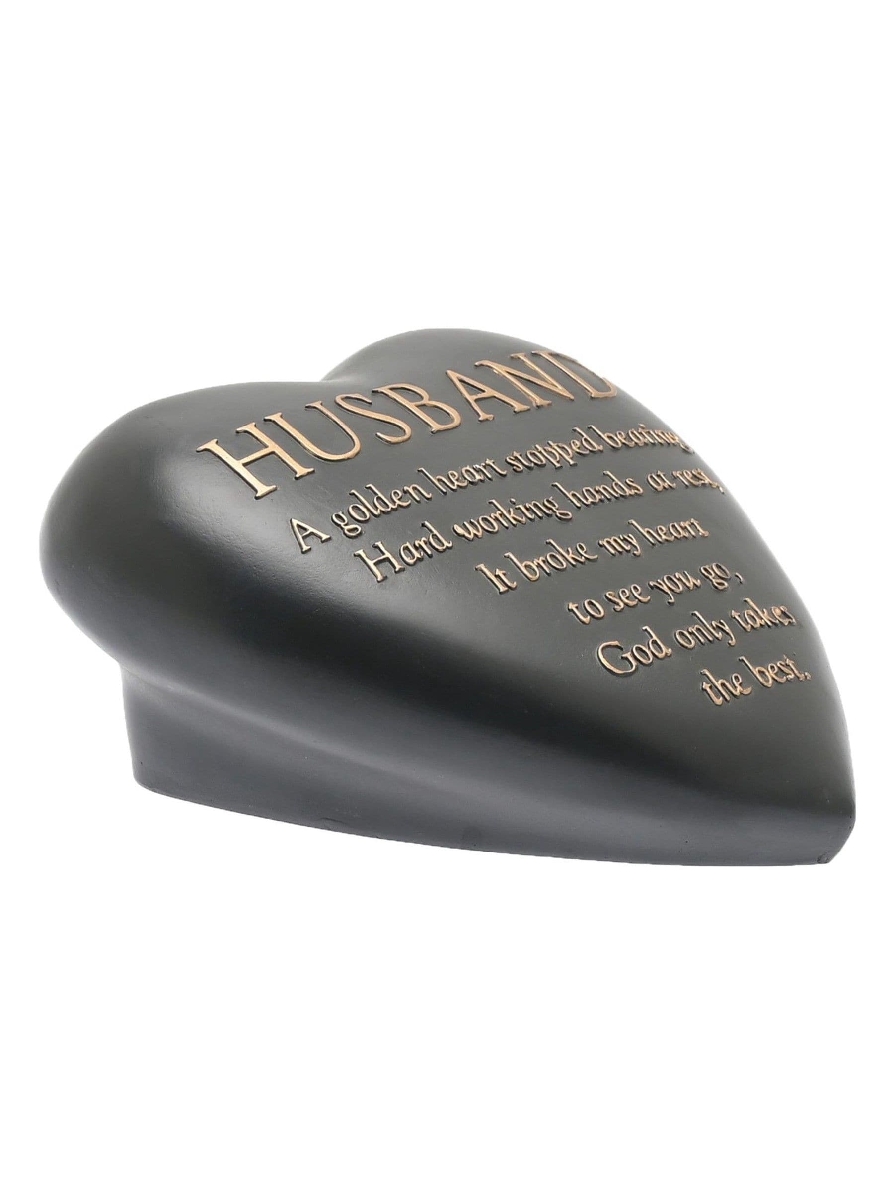 Widdop grey heart memorial plaque husband 16.5cm, imported from the UK