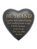 Widdop grey heart memorial plaque husband 16.5cm, imported from the UK