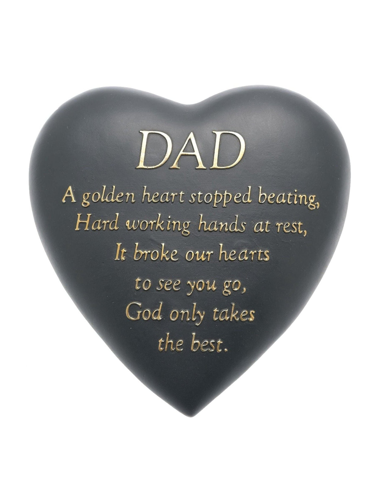 Widdop dad memorial heart plaque 15.5cm, imported from the UK