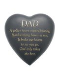 Widdop dad memorial heart plaque 15.5cm, imported from the UK