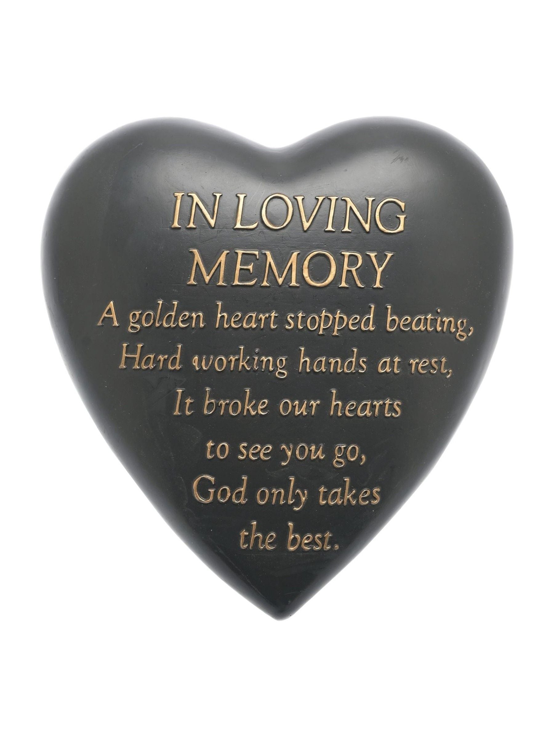 Widdop grey heart plaque in loving memory ornament - British product