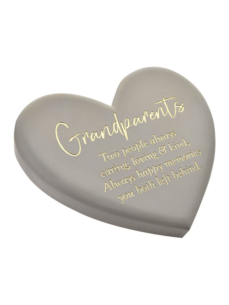 Widdop grandparents memorial heart plaque in grey, imported from the UK