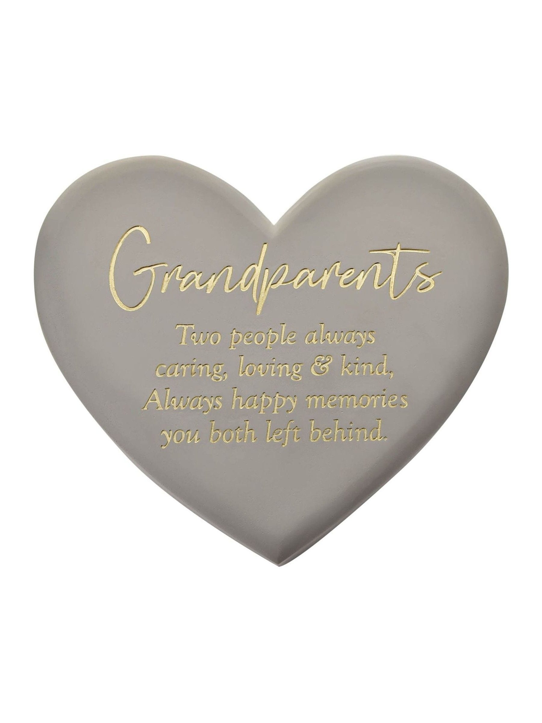 Widdop grandparents memorial heart plaque in grey, imported from the UK