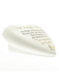 Widdop white heart-shaped remembrance plaque (British brand)