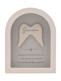 Widdop white arched plaque Grandma ornament 18cm, UK version