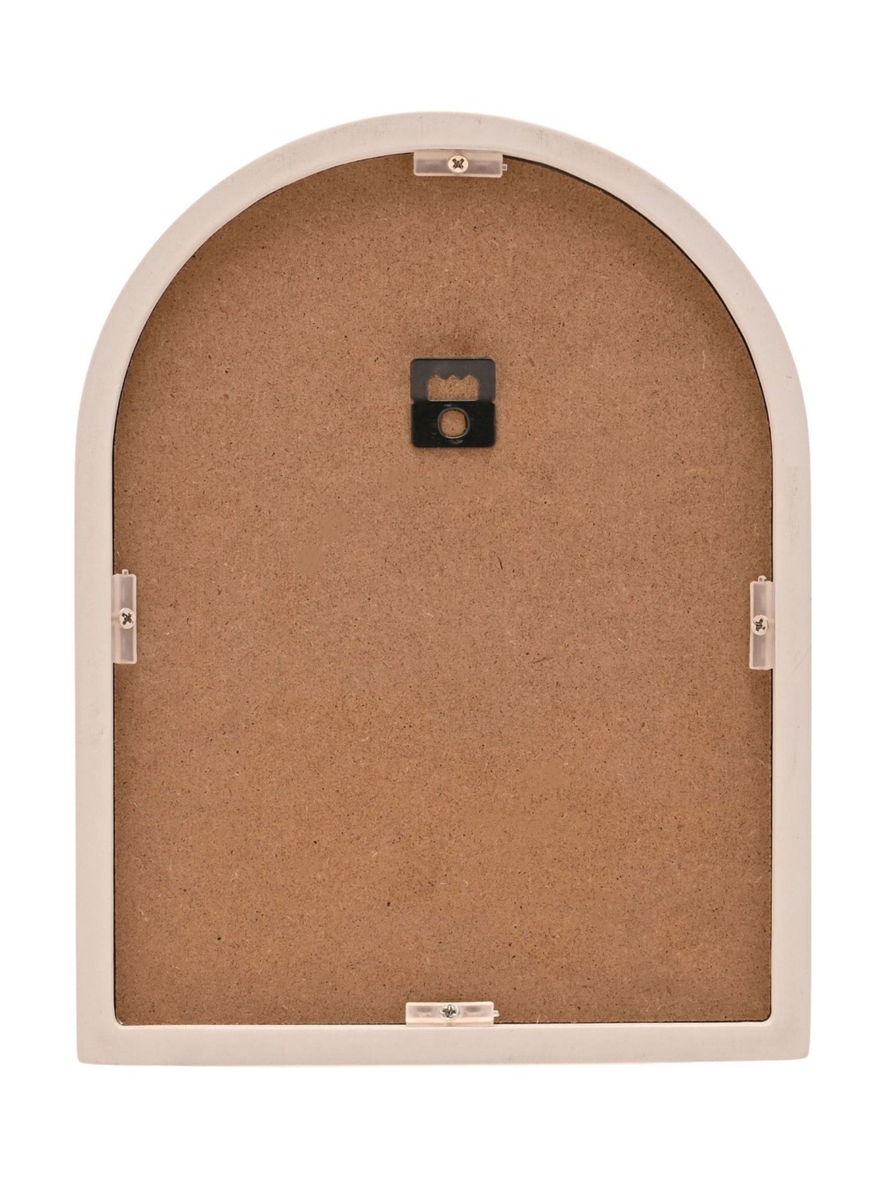 Widdop white arched framed plaque with angel wings (British brand)