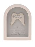 Widdop white arched framed plaque with angel wings (British brand)