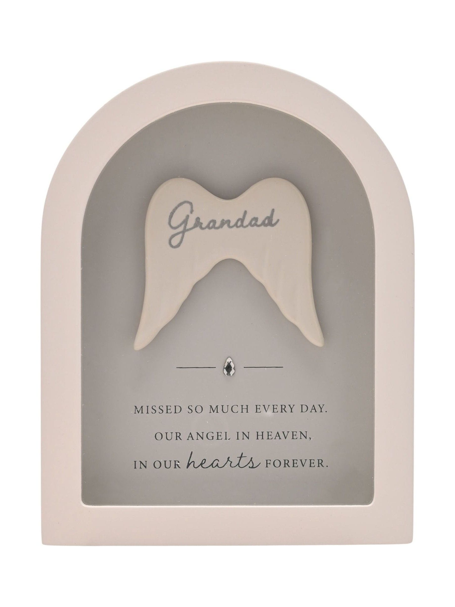 Widdop Grandad remembrance plaque with angel wings - British product