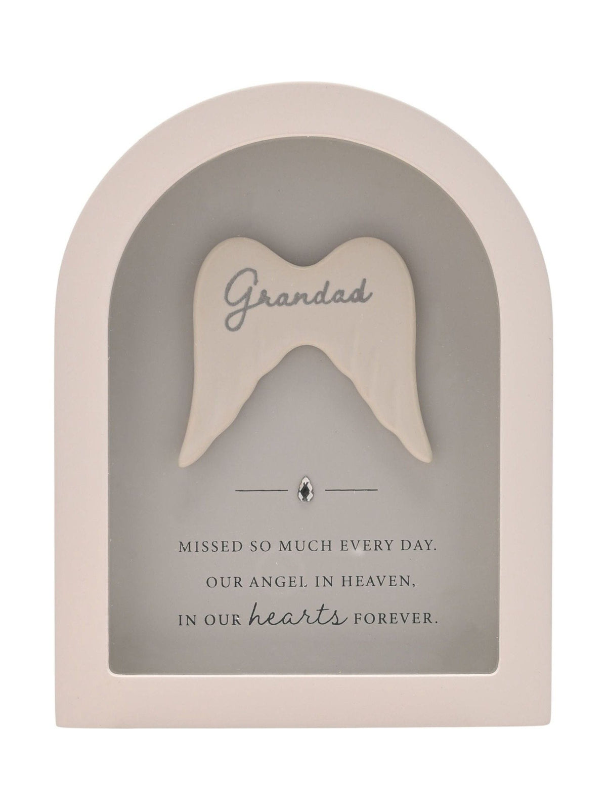 Widdop Grandad remembrance plaque with angel wings - British product